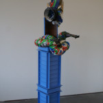 Wood, masking tape, plastic, ducting, gloss paint, nails