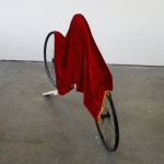 Bicycle wheels, wood, matador cape