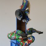 Wood, masking tape, plastic, ducting, gloss paint, nails